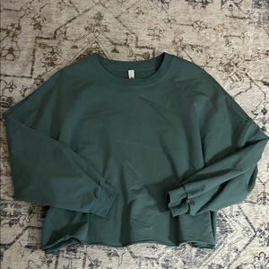 lululemon athletica Deep Green Cropped Crewneck Sweatshirt